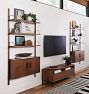 Hart Modular Walnut Shelving Unit with Cabinet