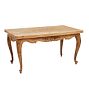 Antique French Provincial Extendable Oak Dining Table with Parquet Top