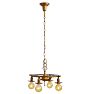 Vintage 4-light Classical Revival Bare Bulb Chandelier