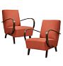 Pair of Reupholstered Vintage Art Deco Armchairs by Jindrich Halabala