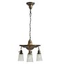 Vintage Classical Revival Chandelier with Greek Key Shades