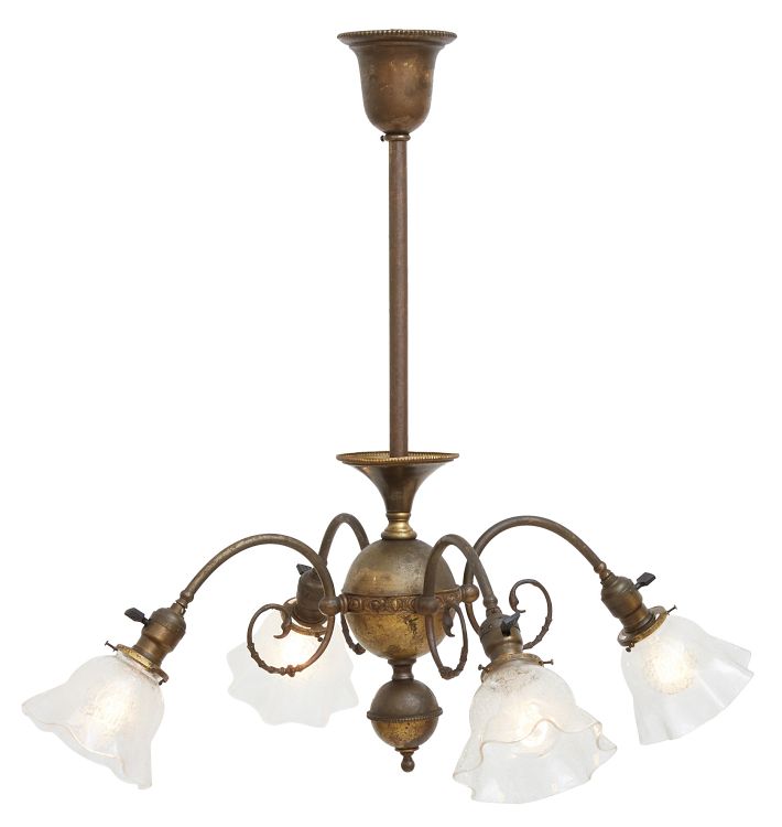 Antique Victorian 4-Light Chandelier