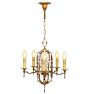 Vintage Stylized Romance Revival Candle Chandelier with Polychrome Highlights