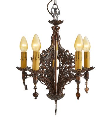 Intricate Vintage 5-Light Romance Revival Candle Chandelier