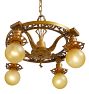 Vintage 4-light Classical Revival Bare Bulb Chandelier