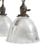 Vintage 4-Light Classical Revival Suspended Pan Chandelier with Prismatic Shades