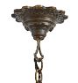 Vintage Classical Revival Candle Chandelier with Vibrant Polychrome Highlights and Pressed Glass Drops