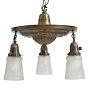 Vintage Classical Revival Chandelier with Greek Key Shades