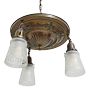 Vintage Classical Revival Chandelier with Greek Key Shades