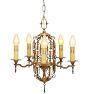 Vintage Stylized Romance Revival Candle Chandelier with Polychrome Highlights