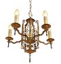 Vintage Stylized Romance Revival Candle Chandelier with Polychrome Highlights