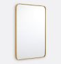 Rounded Rectangle Metal Framed Mirror, 20" x 30" - Unlacquered Brass