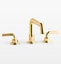 Descanso Smooth Lever Handle Roman Tub Filler, Burnished Brass Uncoated