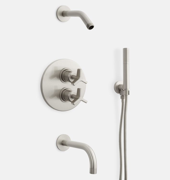 Blair Thermostatic Shower Set with Handshower, Brushed Nickel