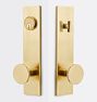 Bowman Knob Exterior Door Set, Aged Brass