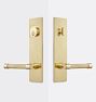 Trask Lever Handle Exterior Door Set, Aged Brass