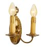 Pair of Vintage Double Candle Sconces with Classical Wave Motif