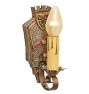 Pair of Vintage Romance Revival Candle Sconces with Shield Motif and Polychrome Highlights
