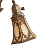 Vintage 3-Light Arts &amp; Crafts Chandelier with Paneled Slag Glass Shades
