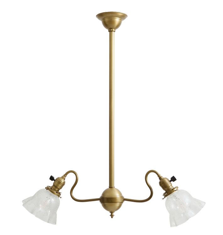 Antique Electric 2-Arm Pendant with Turnkey Sockets