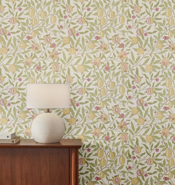 Fruit Morris & Co. Wallpaper, Limestone & Artichoke