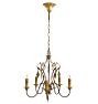 Vintage 5-Light Candle Chandelier with Polychrome Highlights