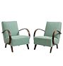 Pair of Reupholstered Vintage Chairs by Jindrich Halabala