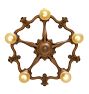 Classical Revival Five-Light Bare Bulb Chandelier