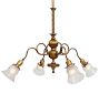 Four-Light Victorian Chandelier with Pressed Glass Shades