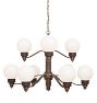 Nine-Light Tiered Globe Shade Chandelier