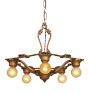 Classical Revival Five-Light Bare Bulb Chandelier