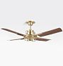 Peregrine Industrial LED Ceiling Fan, Brushed Satin Finish with Brown Blades