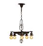 Romance Revival Bare Bulb Chandelier with Faux-Hammered Finish