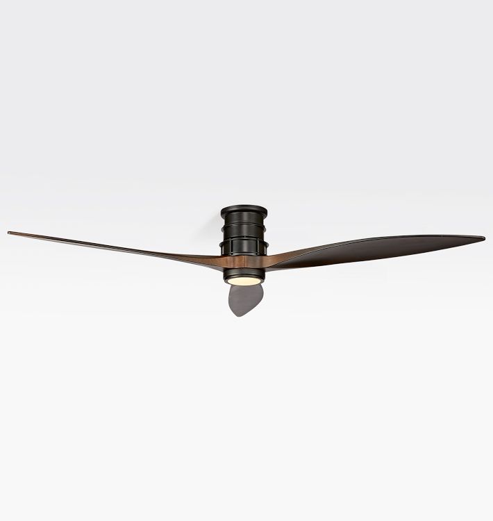 Falcon Semi-Flush LED Ceiling Fan, Matte Black & Walnut Blade