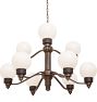 Nine-Light Tiered Globe Shade Chandelier