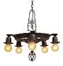 Romance Revival Bare Bulb Chandelier with Faux-Hammered Finish