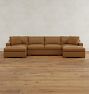 Sublimity Leather 6-Piece Double Ottoman Sectional Sofa