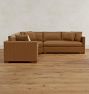 Wrenton Leather 3-Piece Double Sofa with Wedge Corner