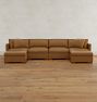 Wrenton Leather 6-Piece Double Ottoman Sectional Sofa