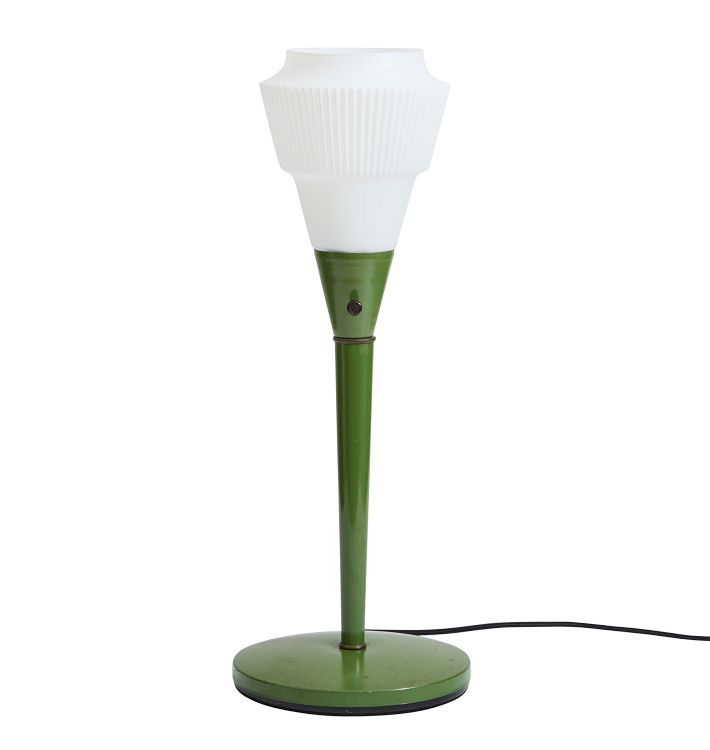 Vintage Mid-Century Green Torchiere Table Lamp