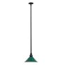 Vintage Industrial Pendant with Green Painted Steel Cone Shade