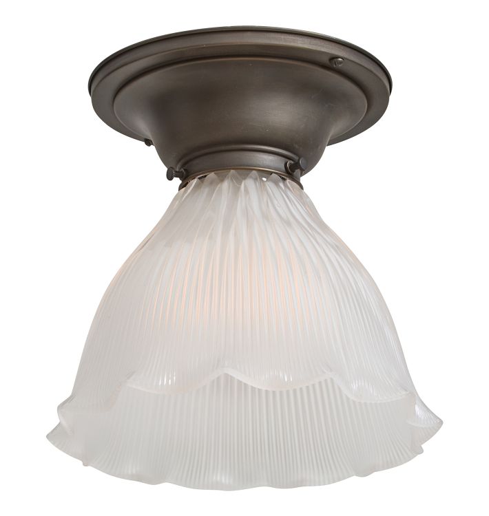 Vintage Flush Mount Fixture with Holophane Shade