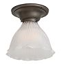 Vintage Flush Mount Fixture with Holophane Shade
