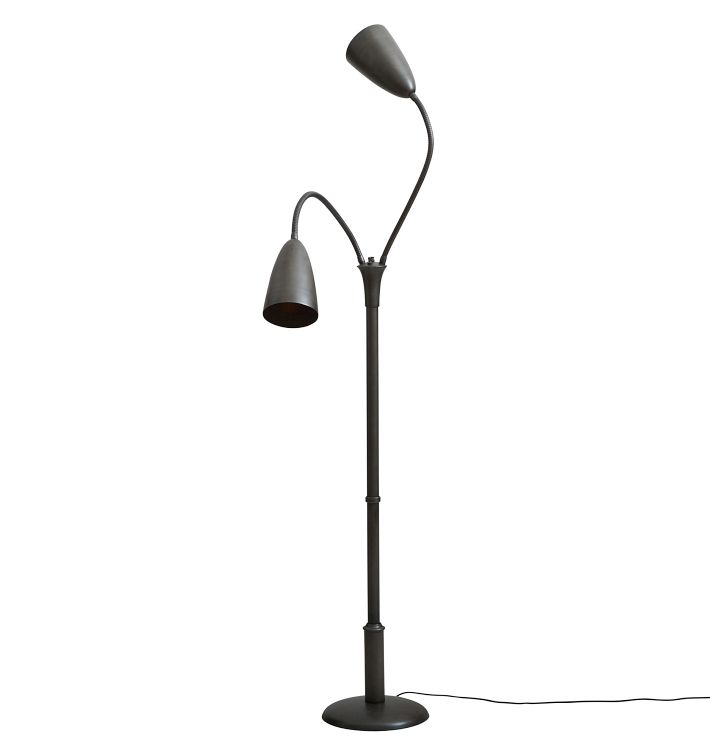 Vintage Mid-Century Double Gooseneck Floor Lamp