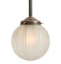 Rose City Pendant with Vintage Etched Glass Ribbed Globe Shade