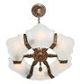 Vintage 6-Light Bronze Art Deco Chandelier