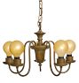 Vintage Colonial Revival Bare Bulb Chandelier