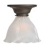Vintage Flush Mount Fixture with Holophane Shade