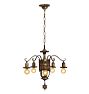 Five-Light Classical Revival Bare Bulb Chandelier