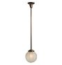 Rose City Pendant with Vintage Etched Glass Ribbed Globe Shade